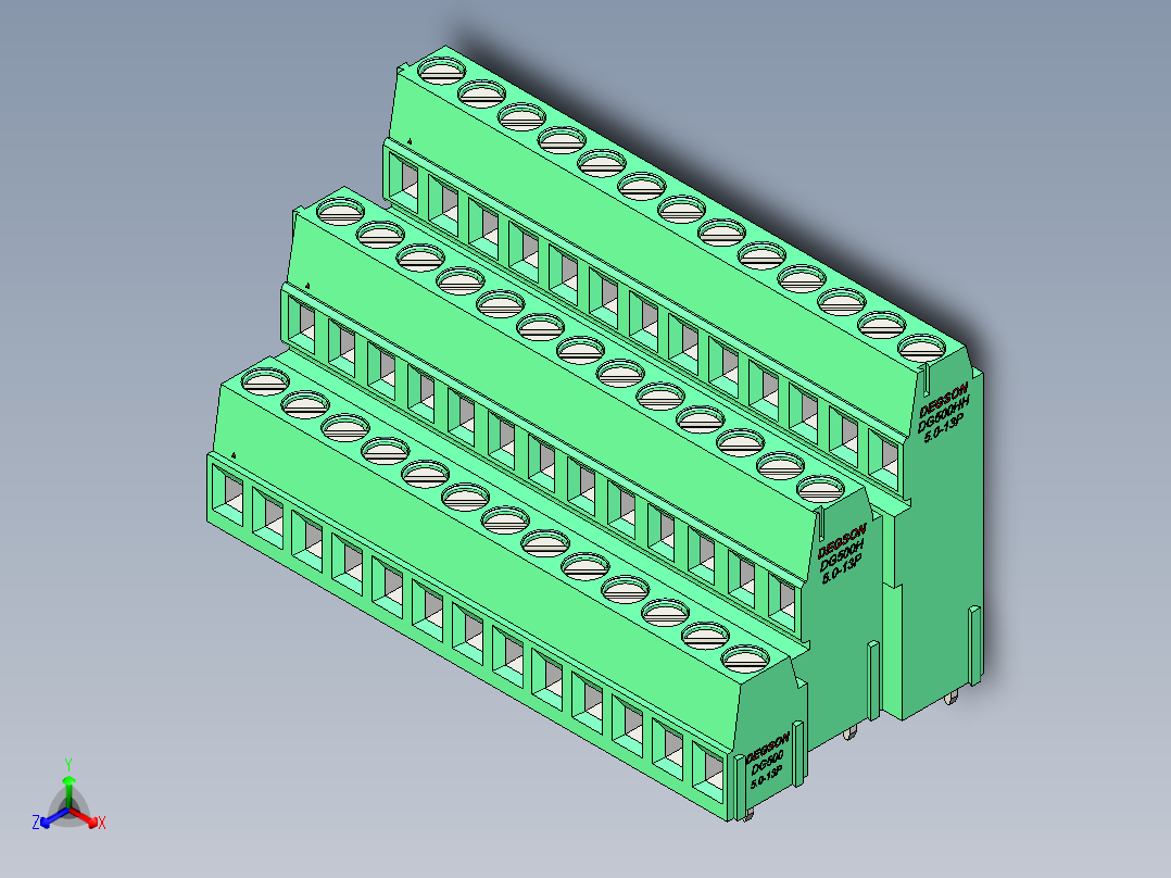 DEGSON DG500 系列 5.05.087.62mm 接线端子-DG500A3-5.0-39P-14-00AH主视图