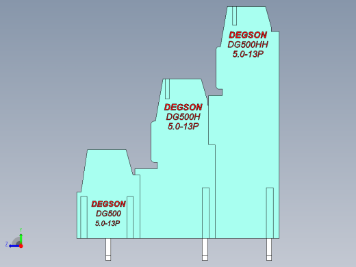 DEGSON DG500 系列 5.05.087.62mm 接线端子-DG500A3-5.0-39P-14-00AH右视缩略图