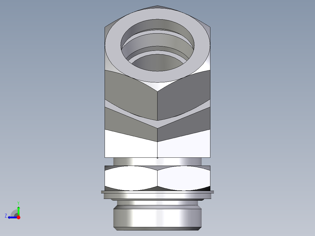 卡套式工业通用硬管接头EO_Adjustable_locknut_45_deg_elbow_VEE35LRCF右视图