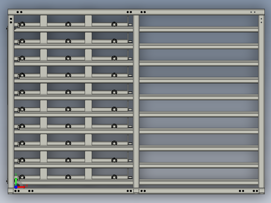 带轴承金属框架前视图