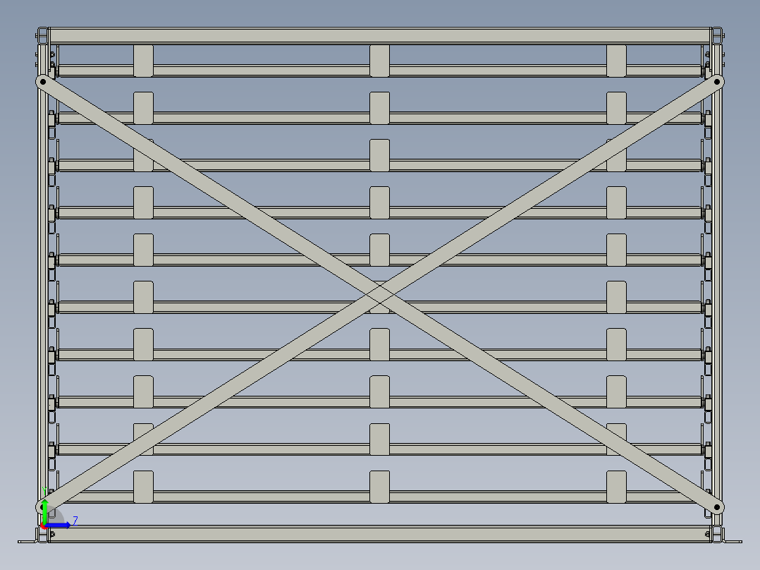 带轴承金属框架左视图