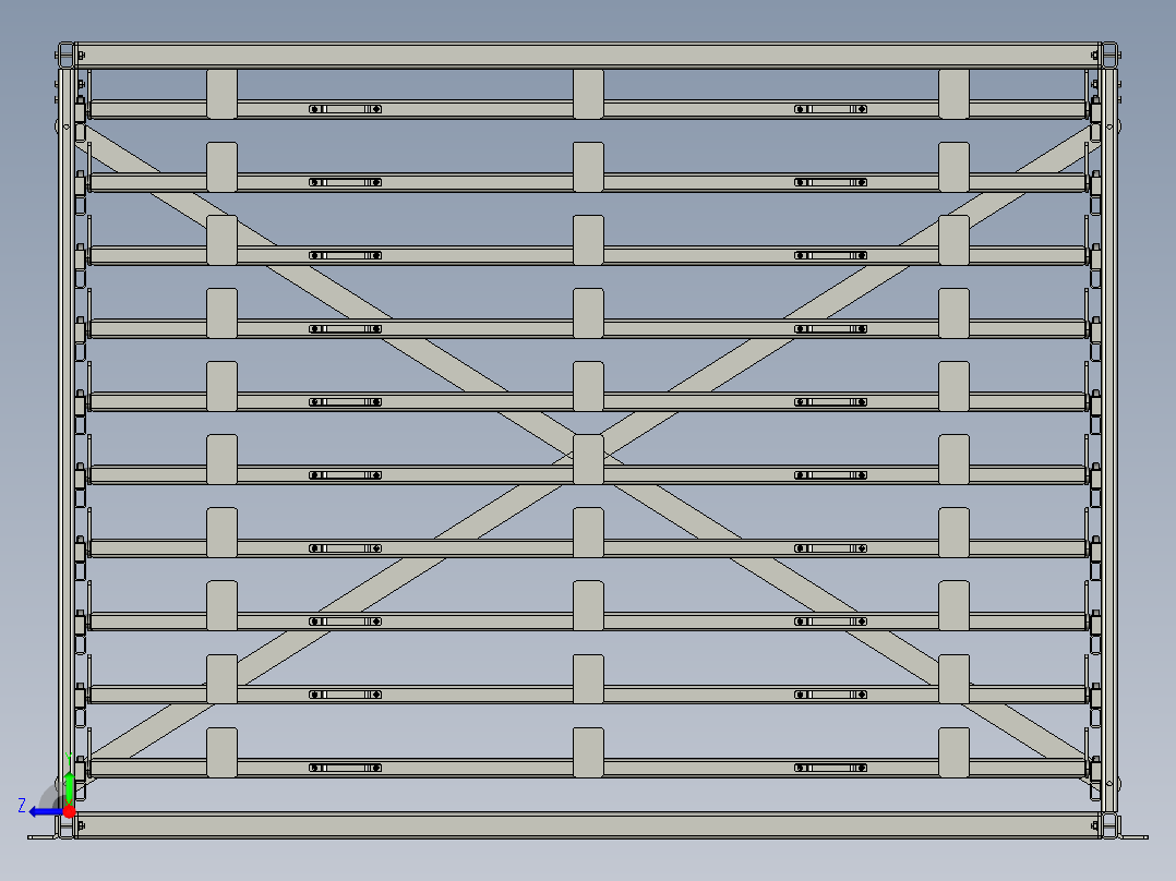 带轴承金属框架右视图