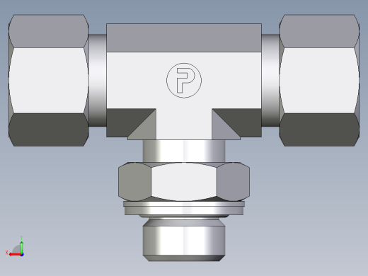 卡套式工业通用硬管接头EO_Adjustable_locknut_branch_tee_TEE12ZLMCF后视缩略图