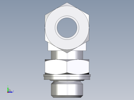 卡套式工业通用硬管接头EO_Adjustable_locknut_branch_tee_TEE12ZLMCF左视缩略图
