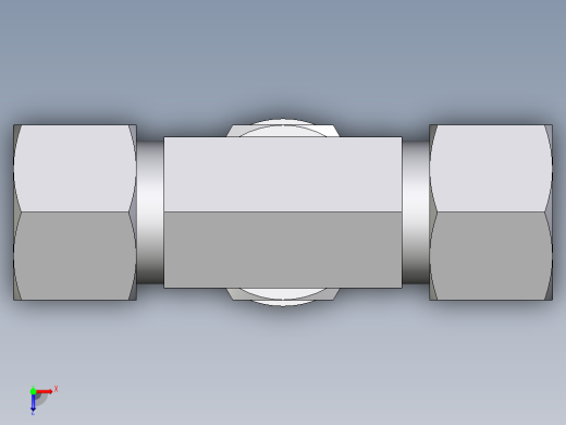 卡套式工业通用硬管接头EO_Adjustable_locknut_branch_tee_TEE12ZLMCF俯视缩略图