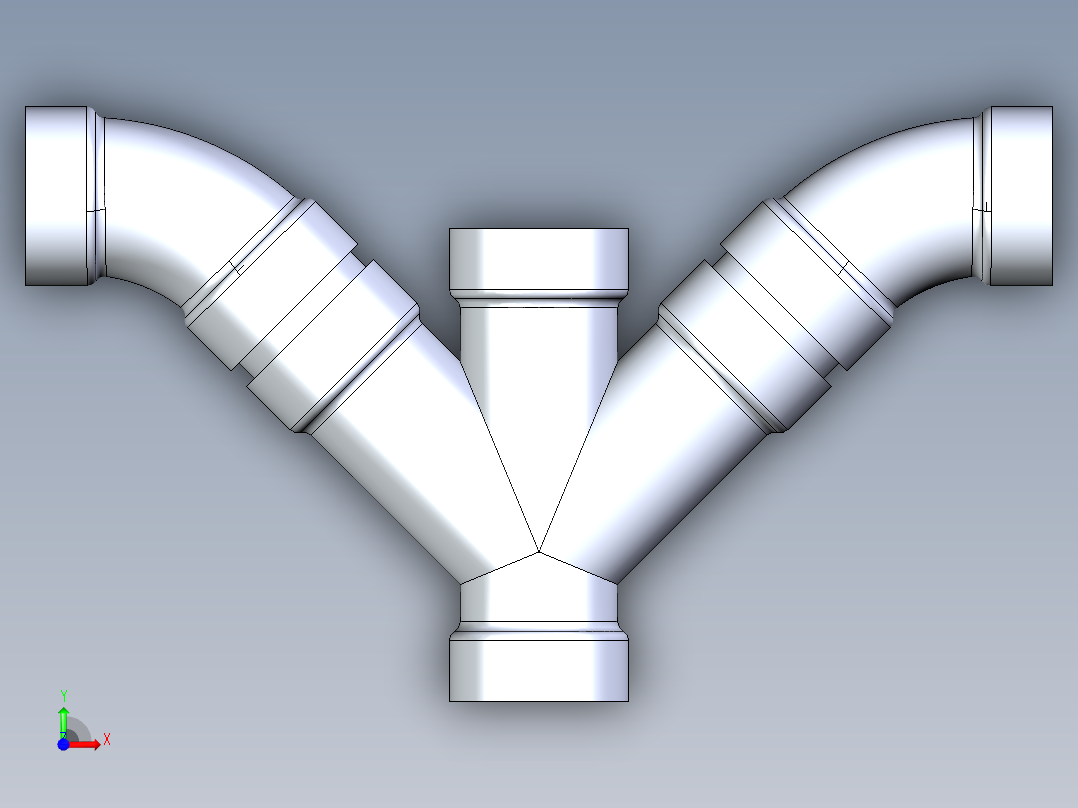 船舶管路系统S11_SeaDrainPLUS_DoubleComboWye-SxSxSxS_37E268202_2in Sea Drain Plus - Double Wye - SxSxSxS前视图