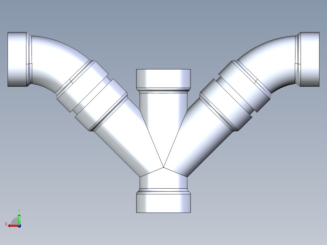 船舶管路系统S11_SeaDrainPLUS_DoubleComboWye-SxSxSxS_37E268202_2in Sea Drain Plus - Double Wye - SxSxSxS后视图