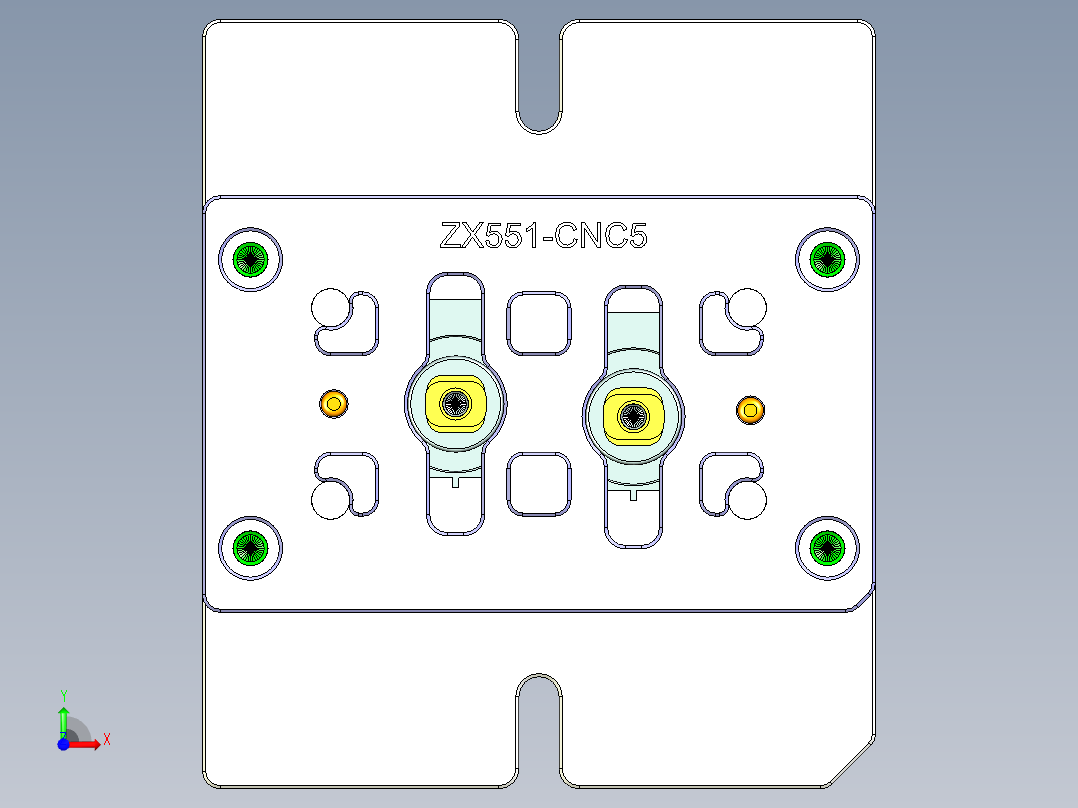 ZX551-B-笔记本CNC工装夹具三维模型CNC5-1010前视图