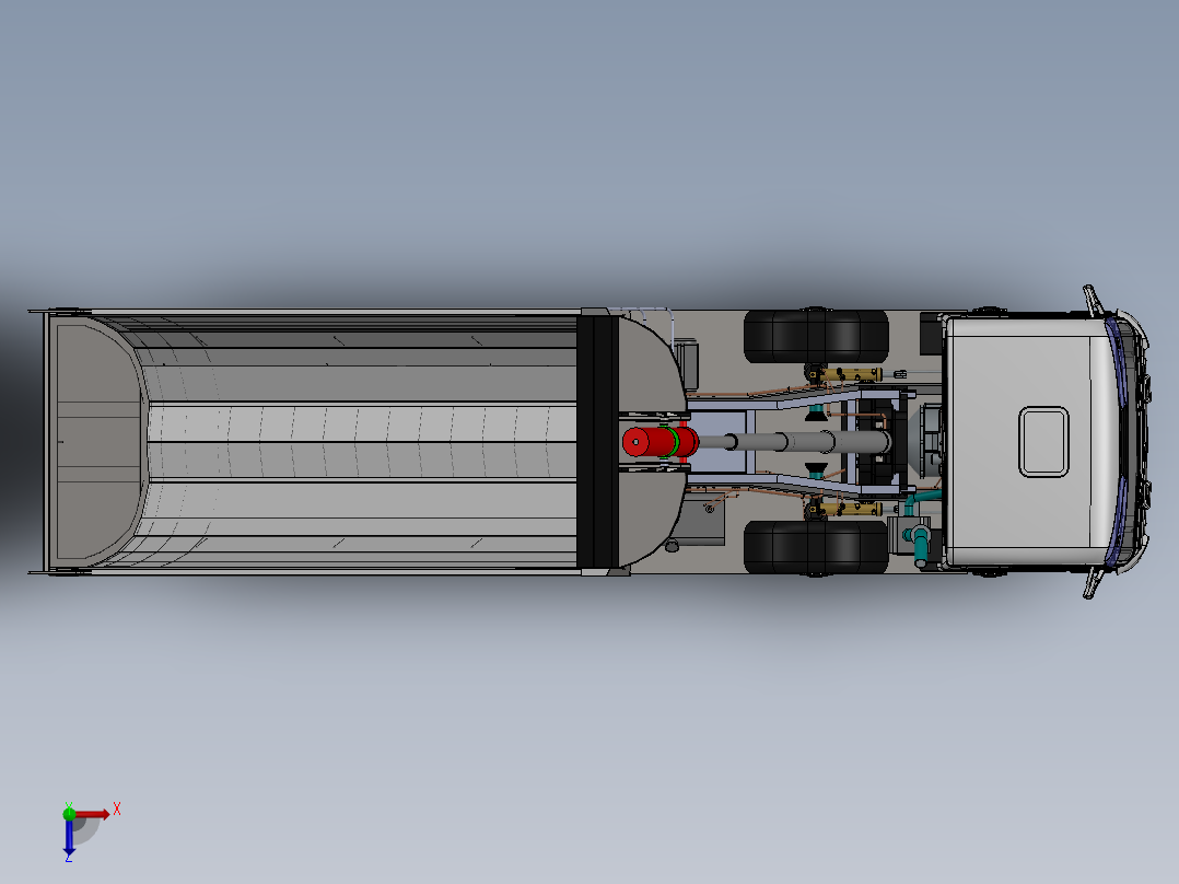 挂车拖车damper-trailer SW俯视图