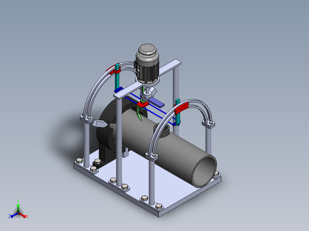 相贯线焊接机sw12可编辑正等轴测图