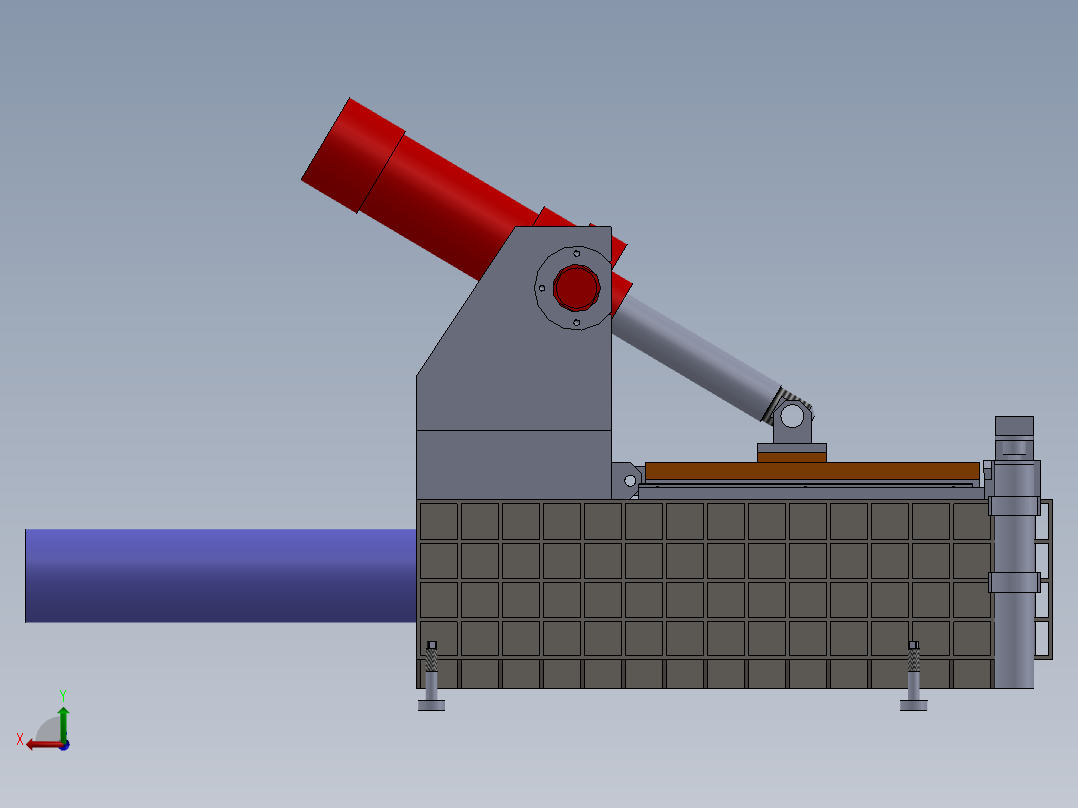 液压操作废铁压机后视图