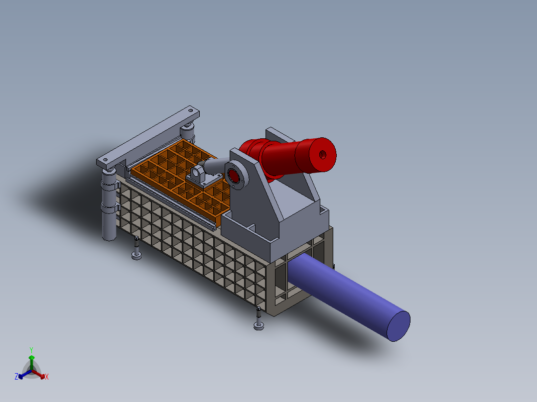 液压操作废铁压机正等轴测图