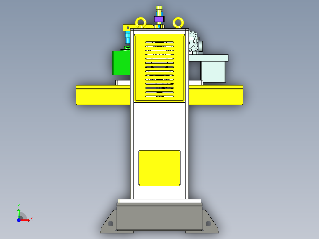 检测工装与变位机机构前视图