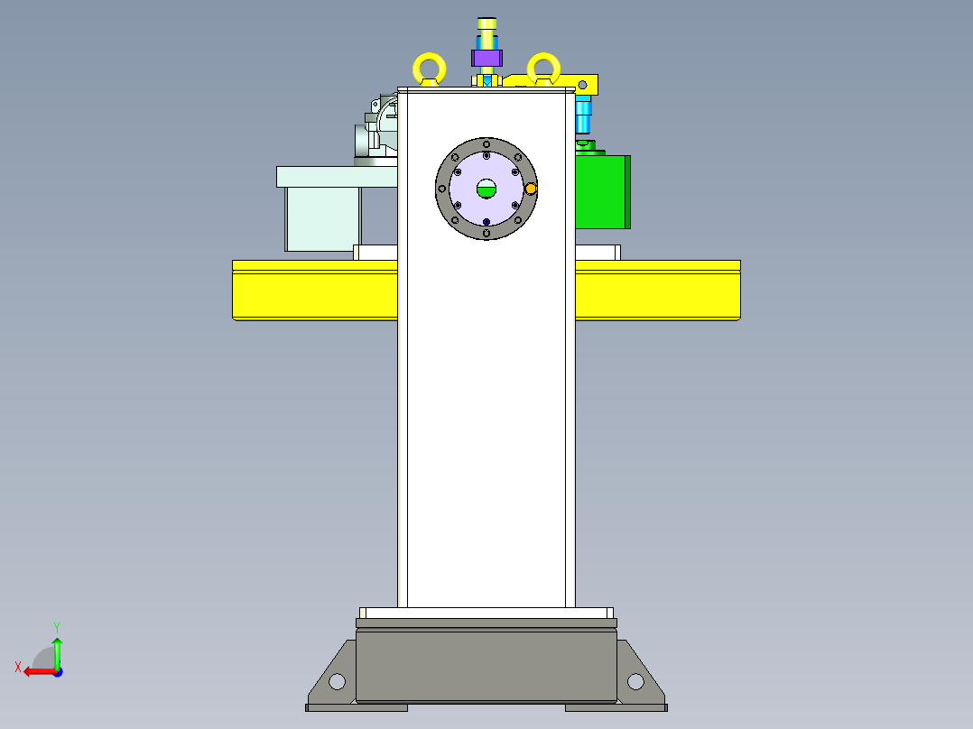 检测工装与变位机机构后视图