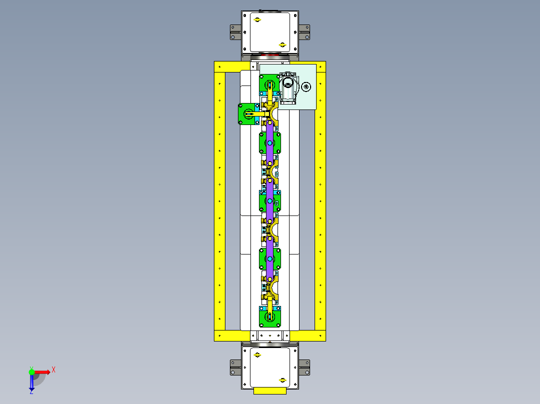 检测工装与变位机机构俯视图