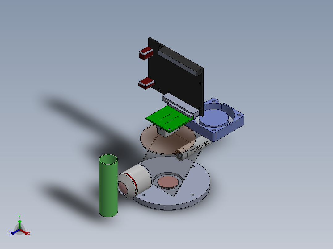 原始拉曼光谱仪正等轴测图