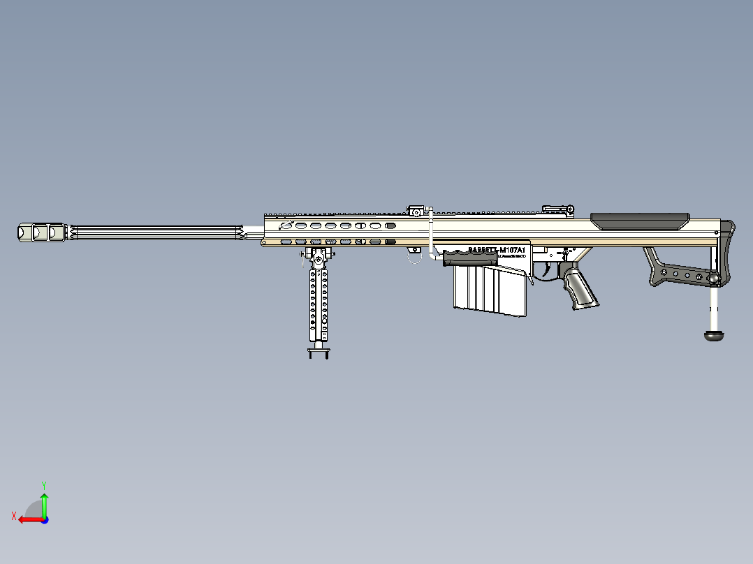 M107建模模型后视图