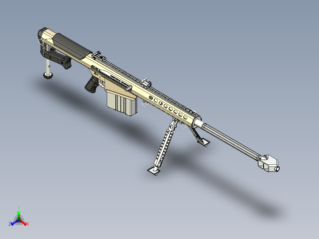 M107建模模型正等轴测图