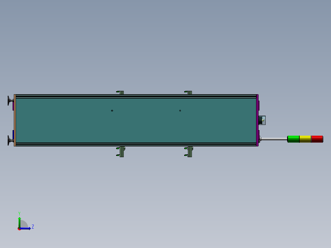 升降机丝杆输送带提升机3D图纸 solidworks设计左视图