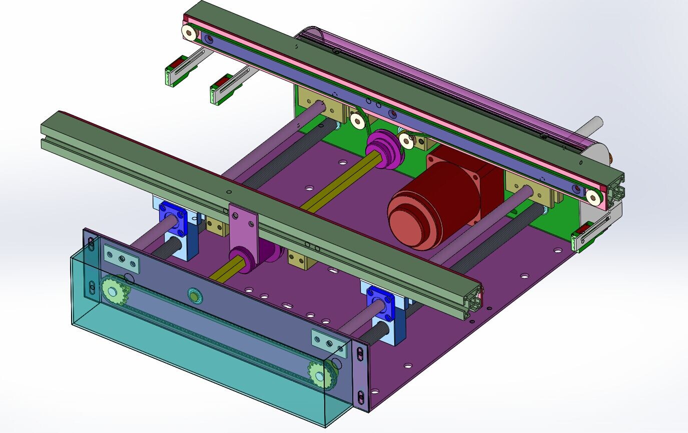 升降机丝杆输送带提升机3D图纸 solidworks设计
