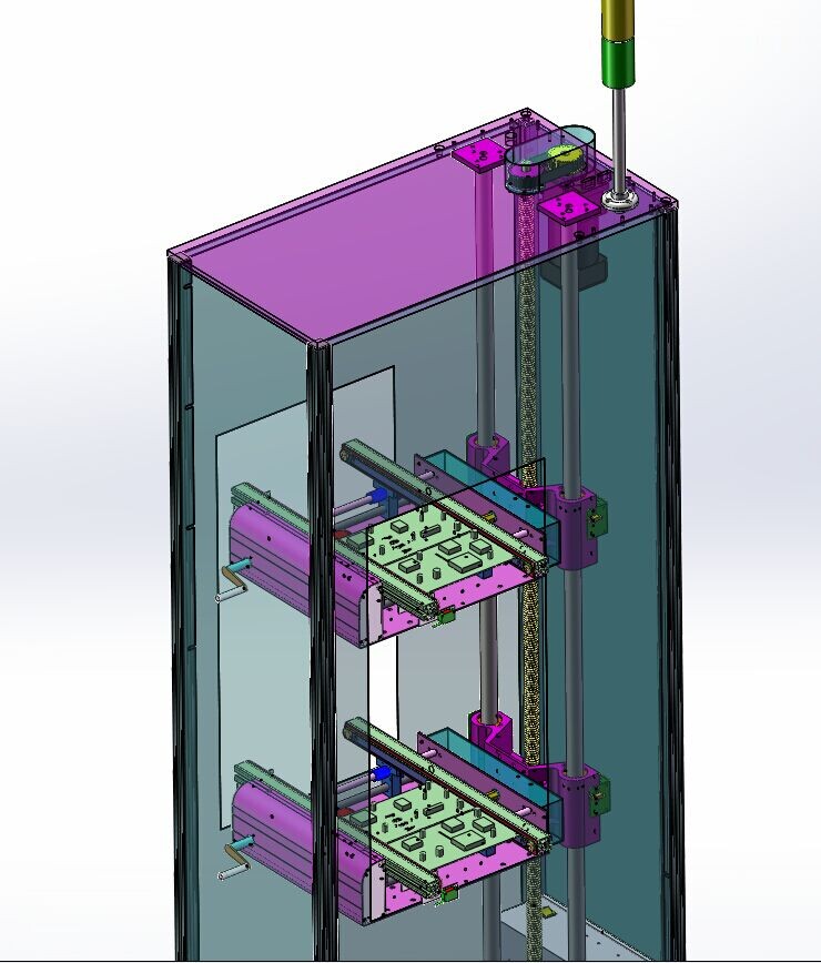 升降机丝杆输送带提升机3D图纸 solidworks设计