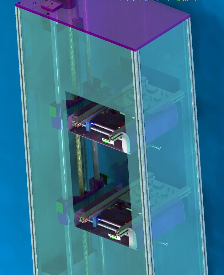 升降机丝杆输送带提升机3D图纸 solidworks设计