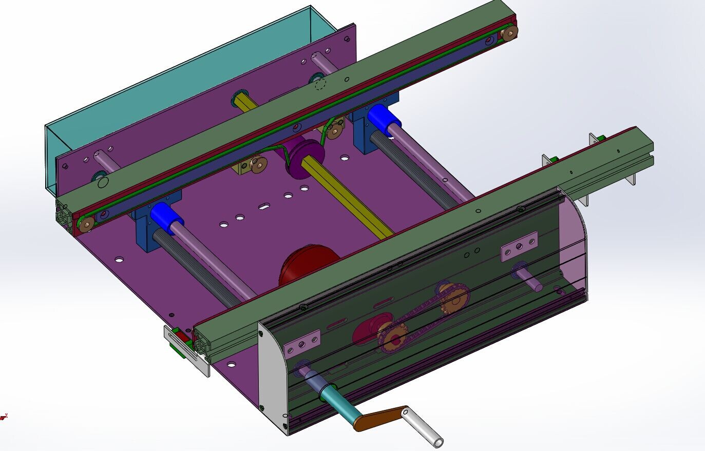 升降机丝杆输送带提升机3D图纸 solidworks设计