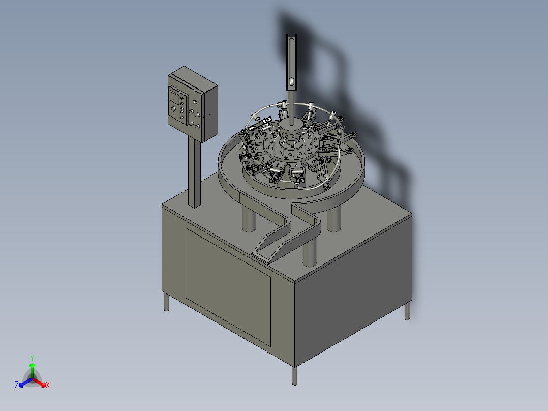 自动上料涂胶贴标设备主视图