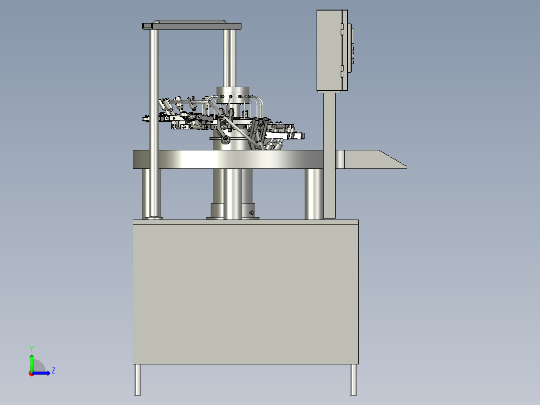 自动上料涂胶贴标设备左视图