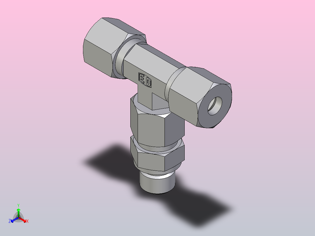 组装式可调旋转分支三通ET08SMEDCF主视图