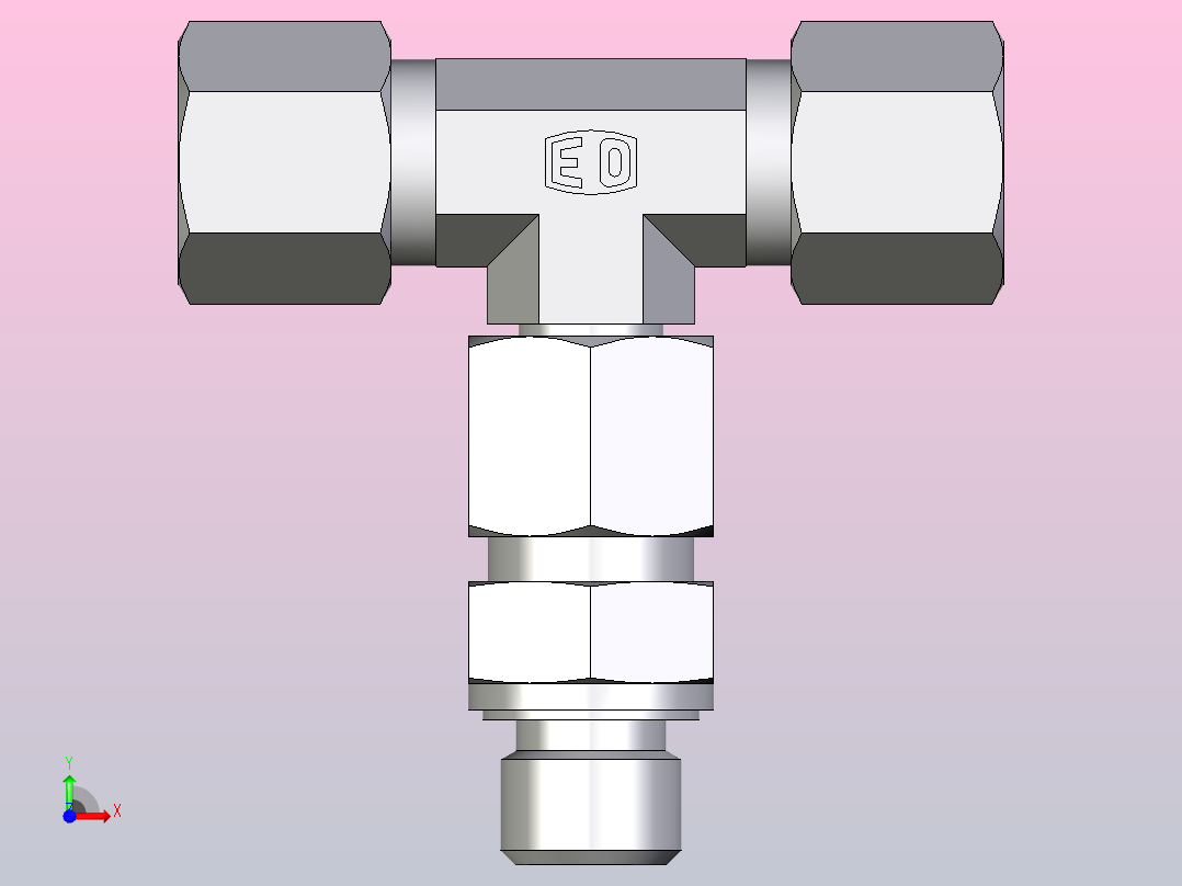 组装式可调旋转分支三通ET08SMEDCF前视图