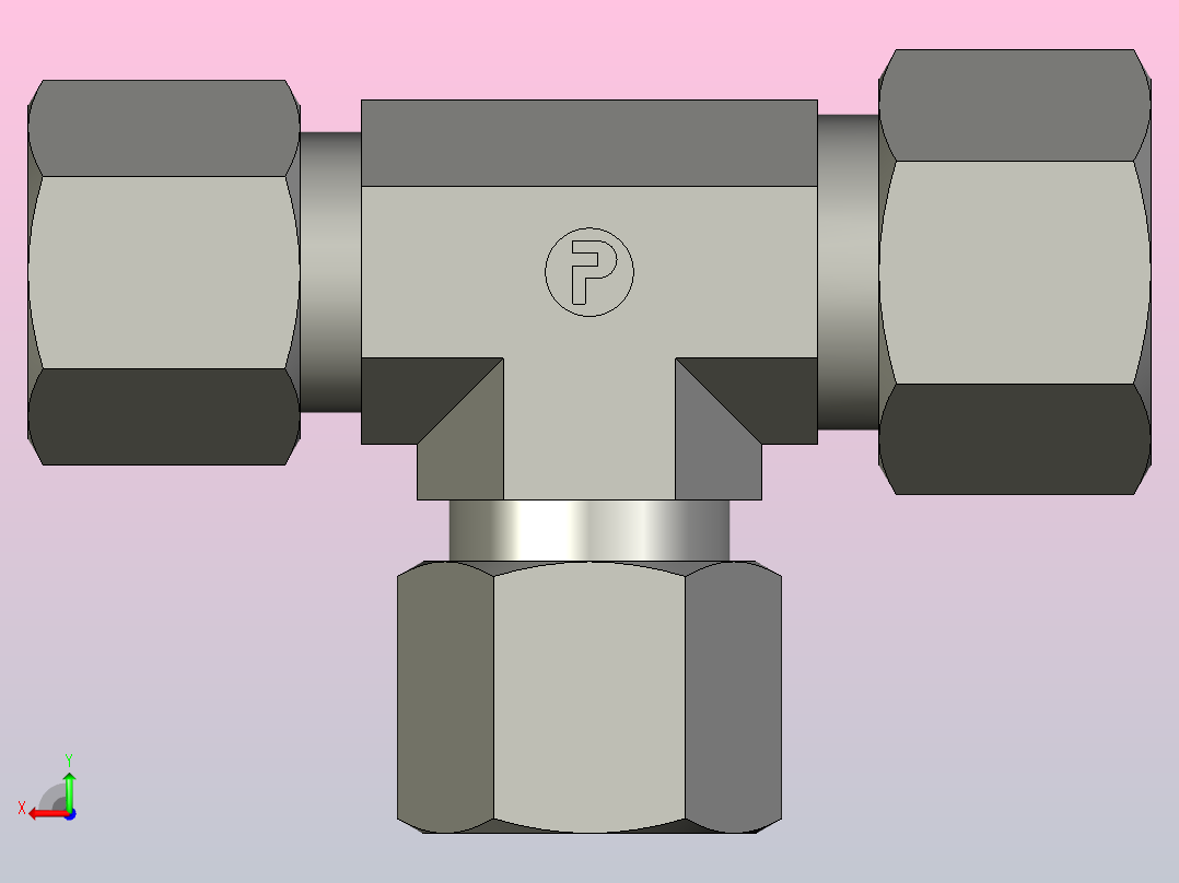 EO管接头三通异径管TR12 10 10L71.stp后视图