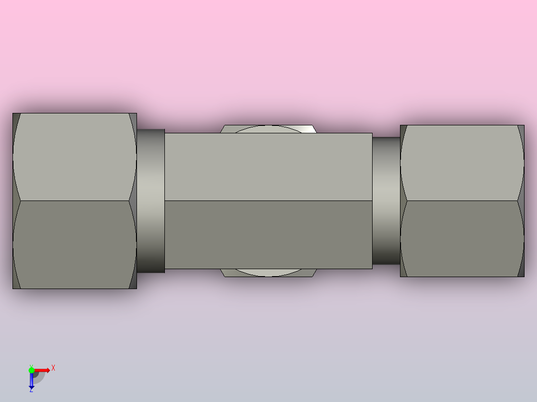 EO管接头三通异径管TR12 10 10L71.stp俯视图