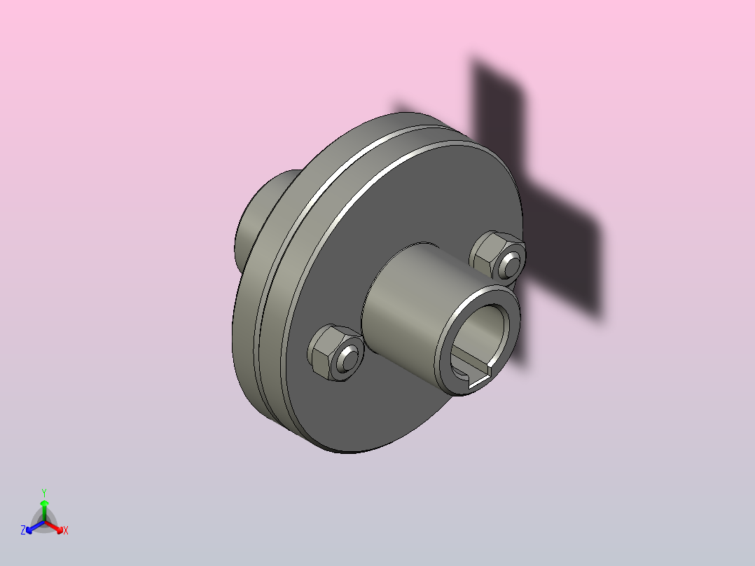 刚性法兰联轴器正等轴测图