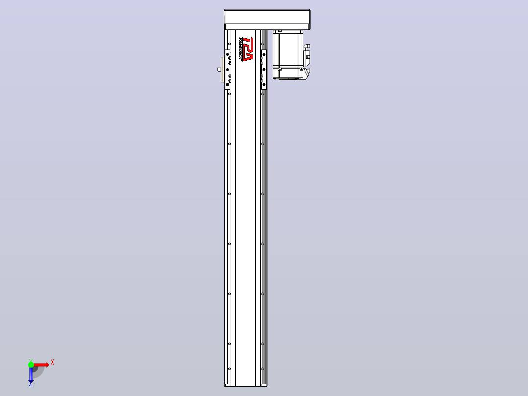 日规模组半封闭丝杆TPA-HNR-85D-1610C-L550-ML-Y-P20-N3俯视图