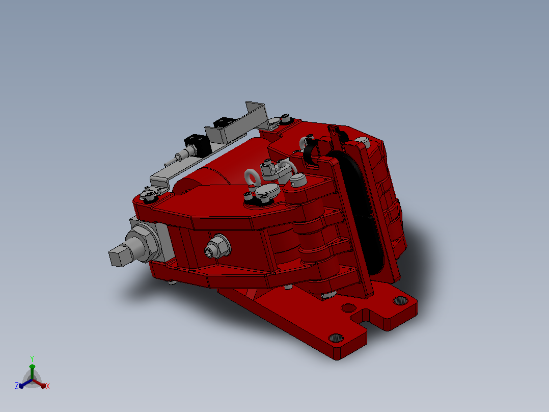 SBD-A安全制动器_SBD100-A-1000×36ⅡRL.WL.CL正等轴测图