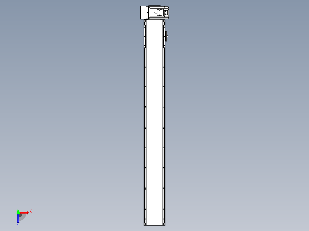 皮带直线轴半封闭可选导轨TPA-HNB-105D-90-L800-RU-C-P20-N3俯视图