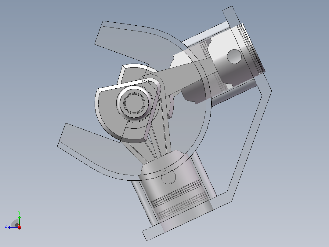 V8发动机简易模型(含详细二维图纸）右视图