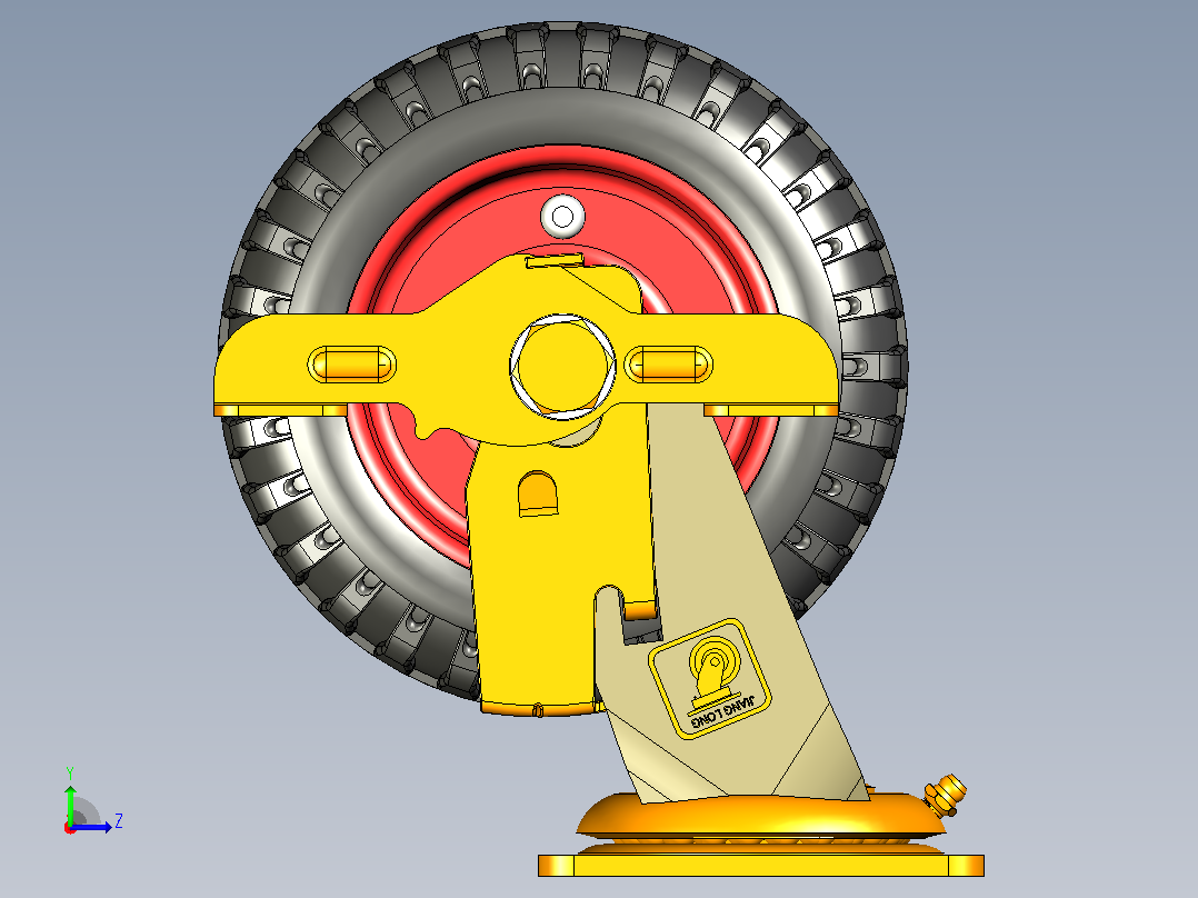 江龙脚轮铁皮风火边刹轮6×2左视图