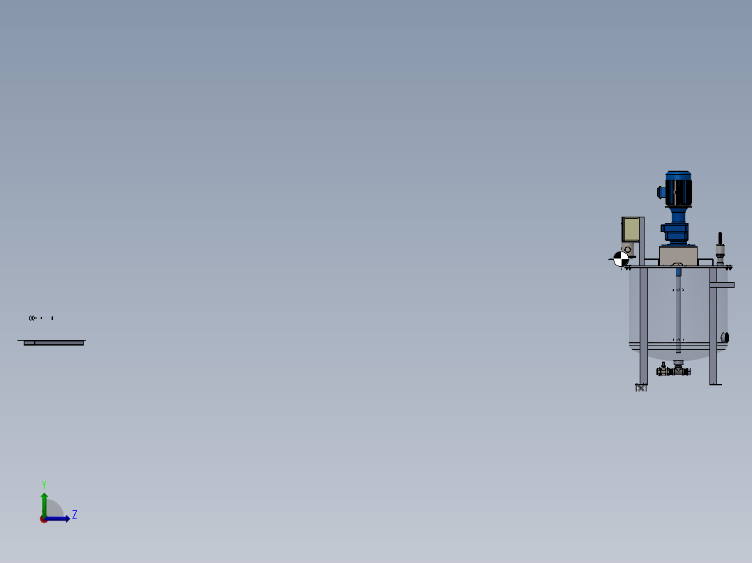 工业搅拌罐sw18可编辑左视图