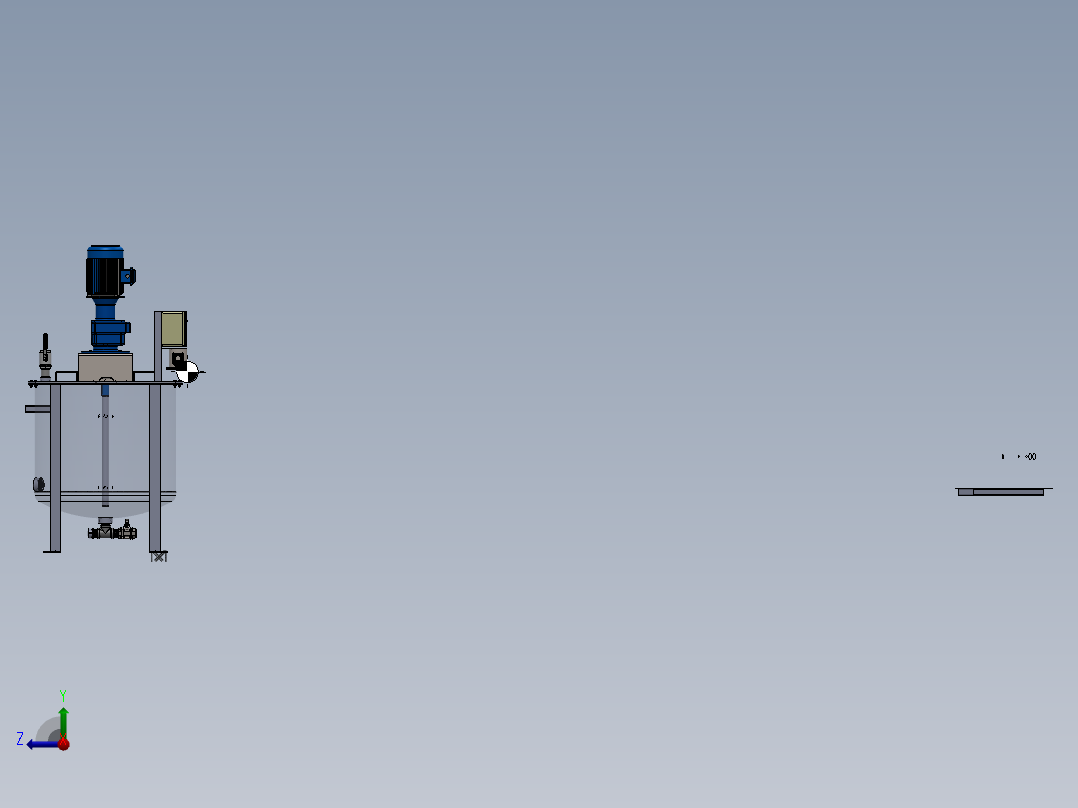 工业搅拌罐sw18可编辑右视图