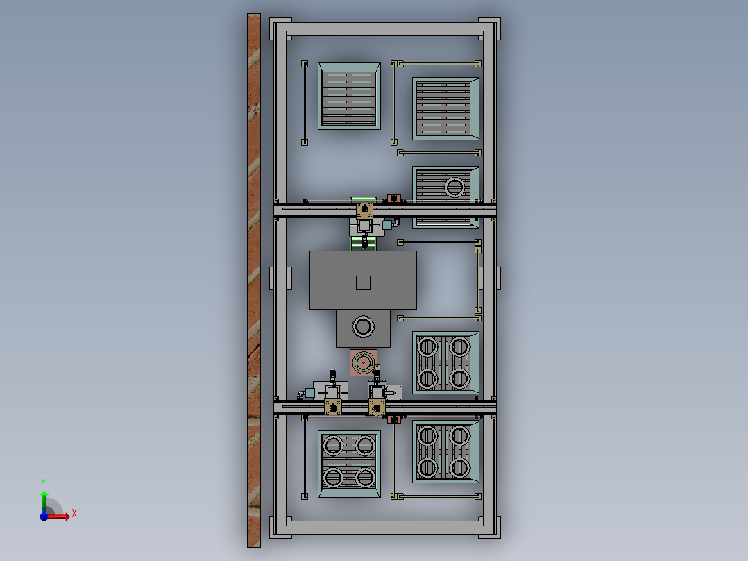 桁架自动化定子上下料设备sw16可编辑前视图