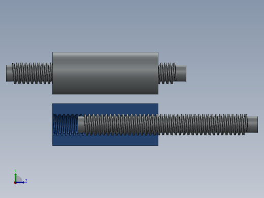 solidworks 滚珠丝杆螺母模型左视缩略图