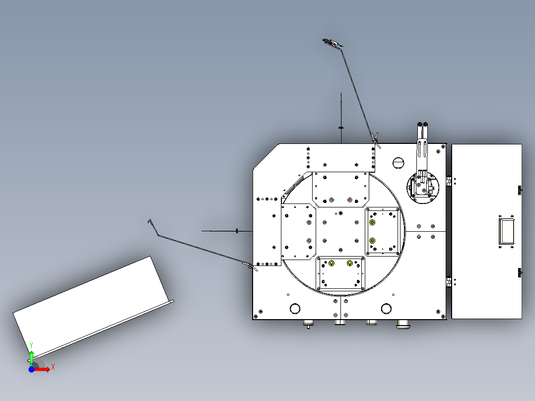 半自动转盘装配体前视图