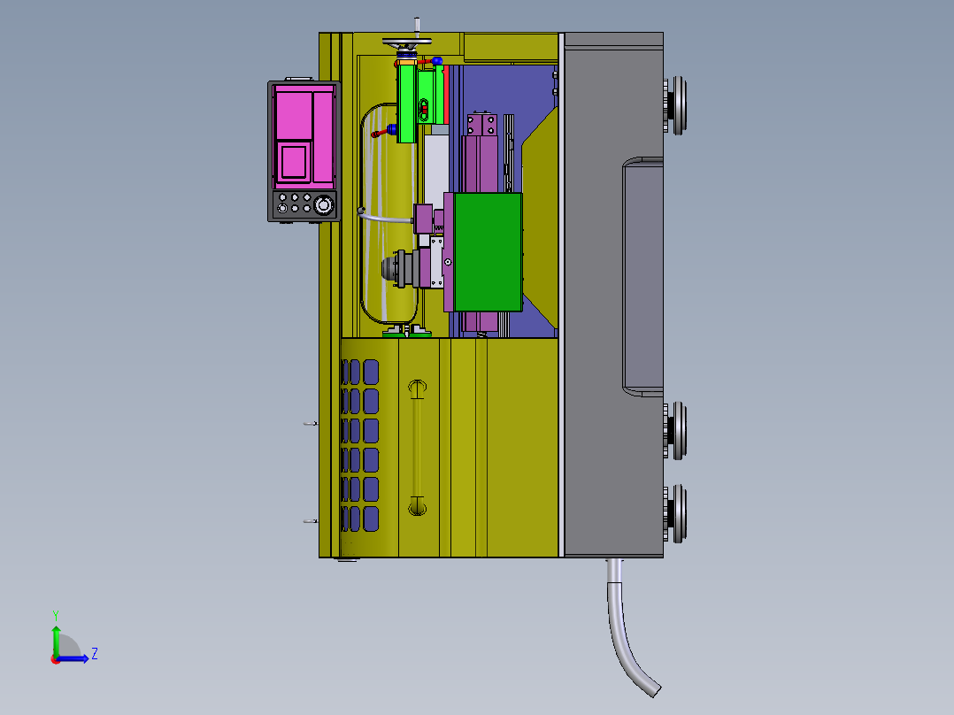 数控车床3D图纸非标自动化设备3D图纸3D模型设备左视图