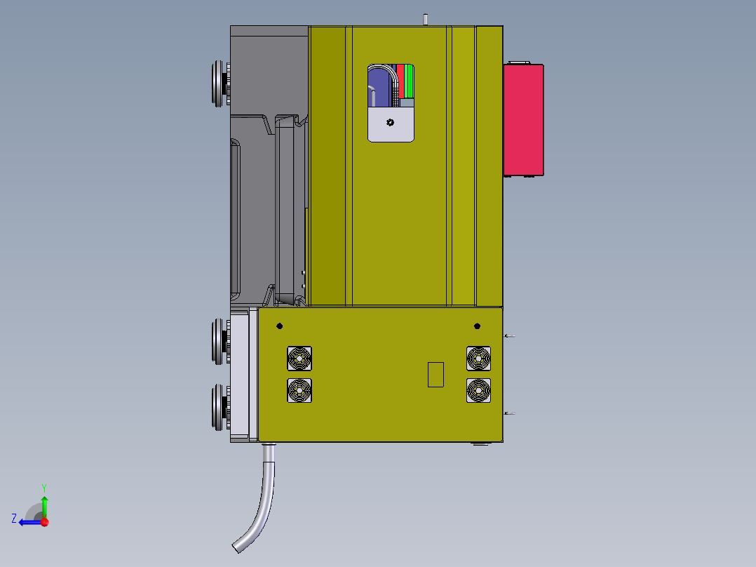 数控车床3D图纸非标自动化设备3D图纸3D模型设备右视图
