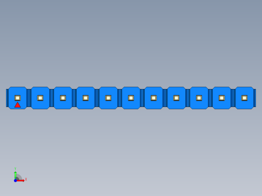 彩色公头100mil（2.54mm）系列-DS1021_blue_1x11p_100mil_Type19_rev1.0前视缩略图