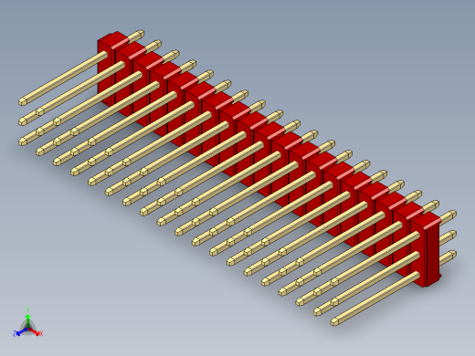 彩色公头100mil（2.54mm）系列-DS1021_red_3x19p_100mil_Type5_rev1.0