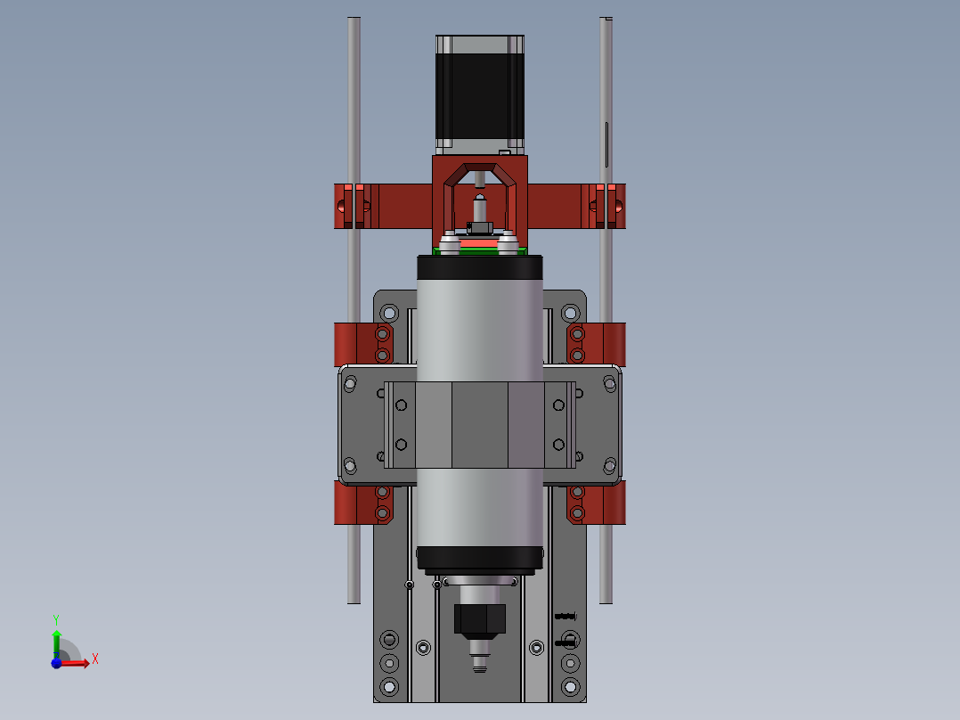 cnc刀具组件设计模型前视图