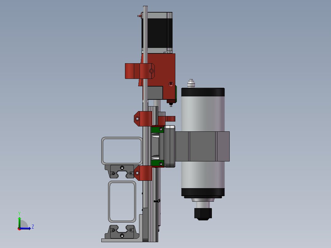 cnc刀具组件设计模型左视图
